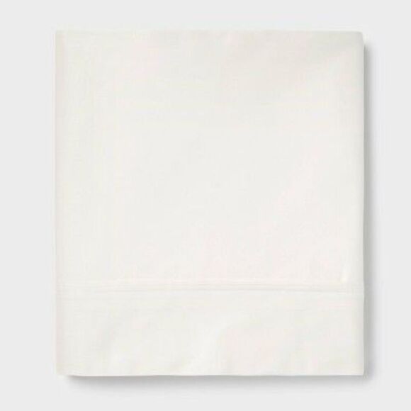 Open Box - Threshold - King 400 Thread Count Performance Flat Sheet Sour  Cream - Picture 1 of 4